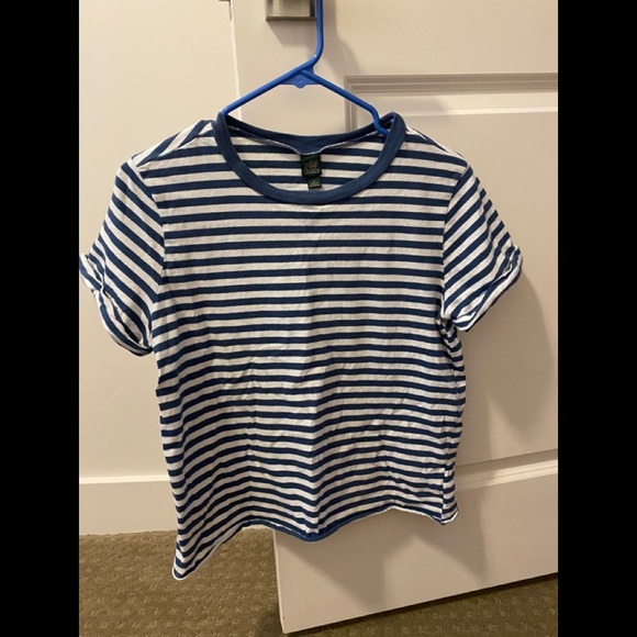Wild Fable Blue + White Striped T-Shirt - Picture 1 of 4